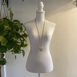 Long Heart Pendant Necklace
